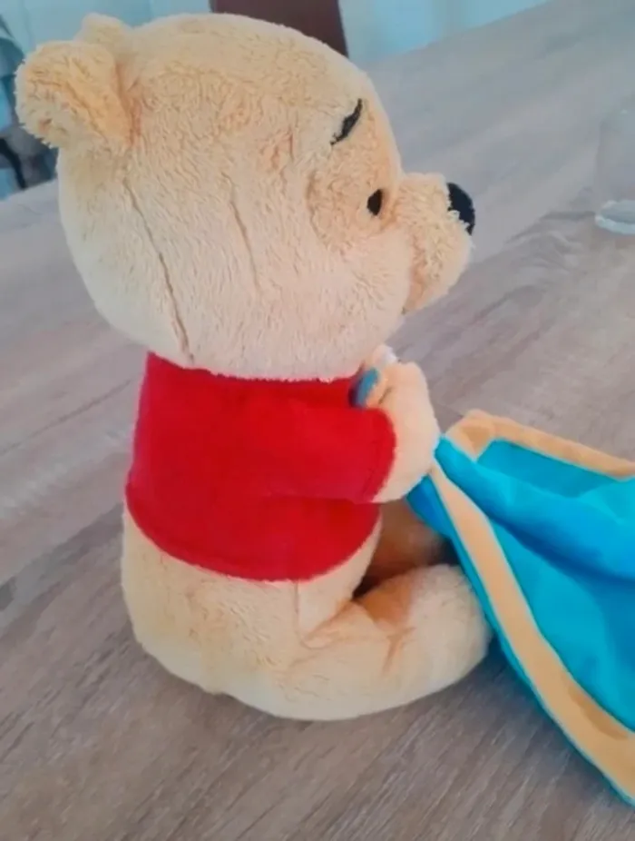 Peluche Winnie l'ourson et sa couverture Disney - photo numéro 3