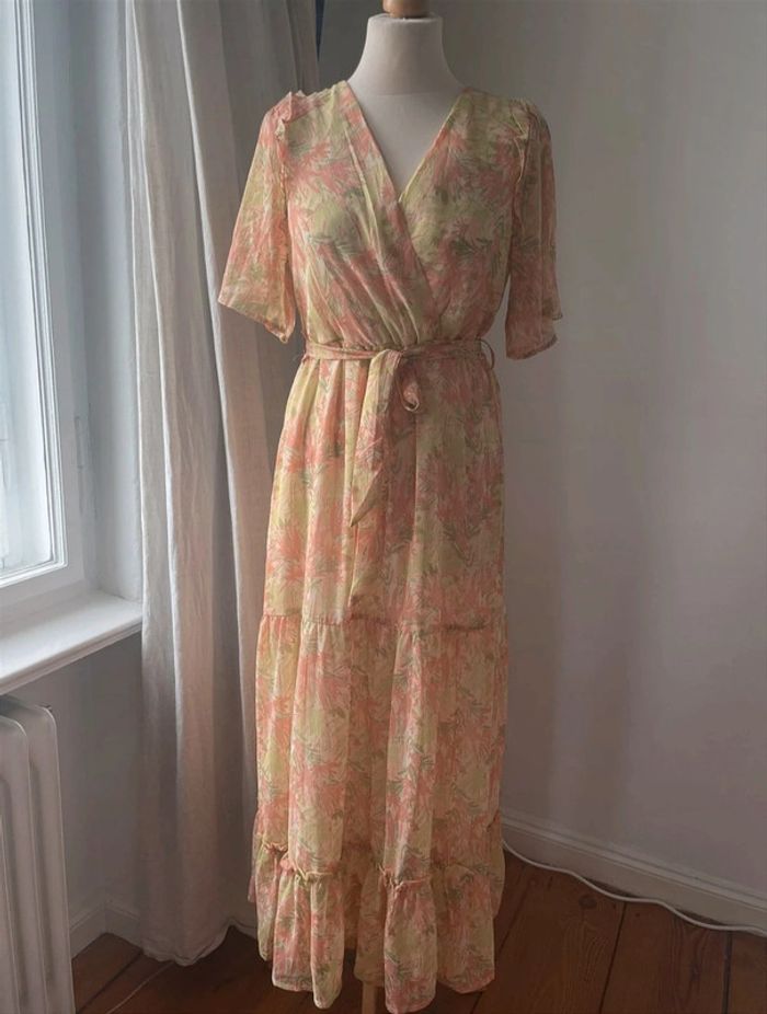 Robe longue à fleurs et dorures Taille S Grace & Mila Neuf avec étiquette - photo numéro 2