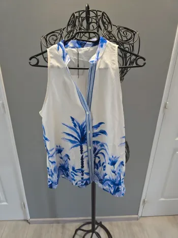 Blouse sans manches imprimée Zara