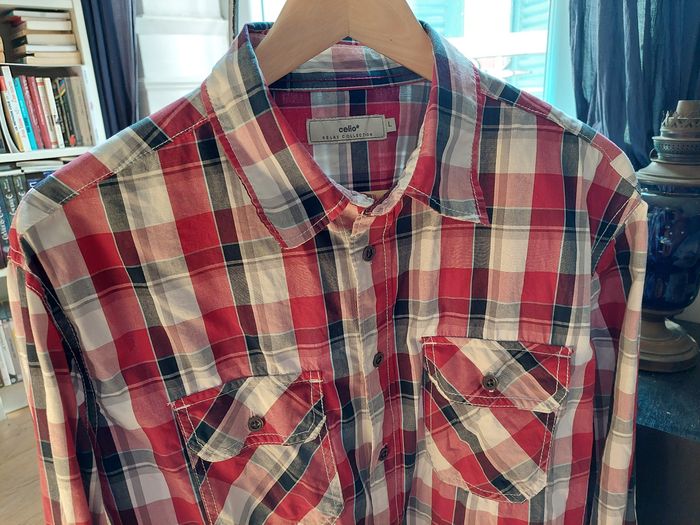 Chemise à carreaux manches longue L - photo numéro 2