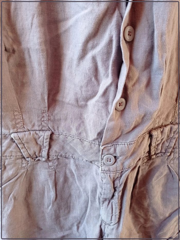 Combi short en lin couleur taupe Le Temps des Cerises taille 36 bon état - photo numéro 5