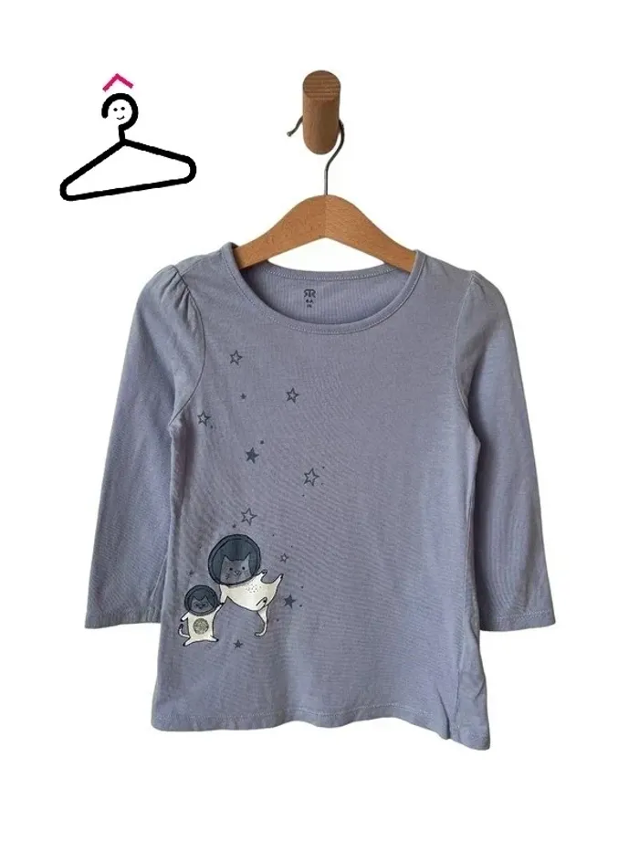 Pyjama 2 pièces en coton gris et violet - La Redoute 4 ans (102cm) - photo numéro 2