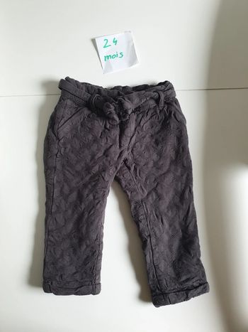 Pantalon doublé ceinture avec noeud