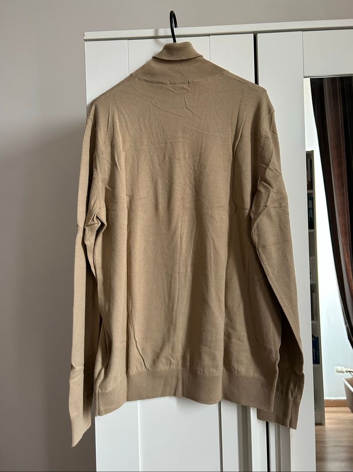 Pull col roulé beige uni Homme Bizzbee Taille XL - photo numéro 7
