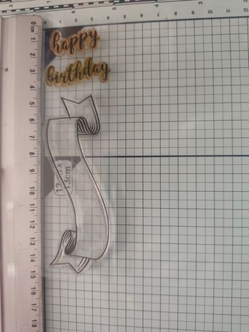 Tampons scrapbooking happy birthday et banderole