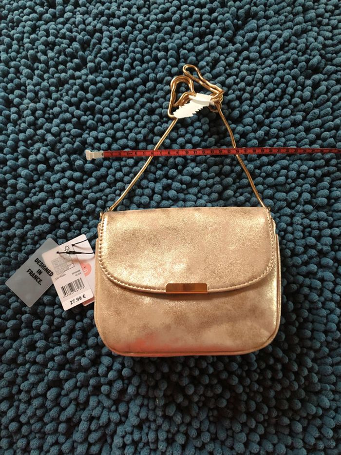 Petit sac bandoulière doré rose naf naf - ne u f