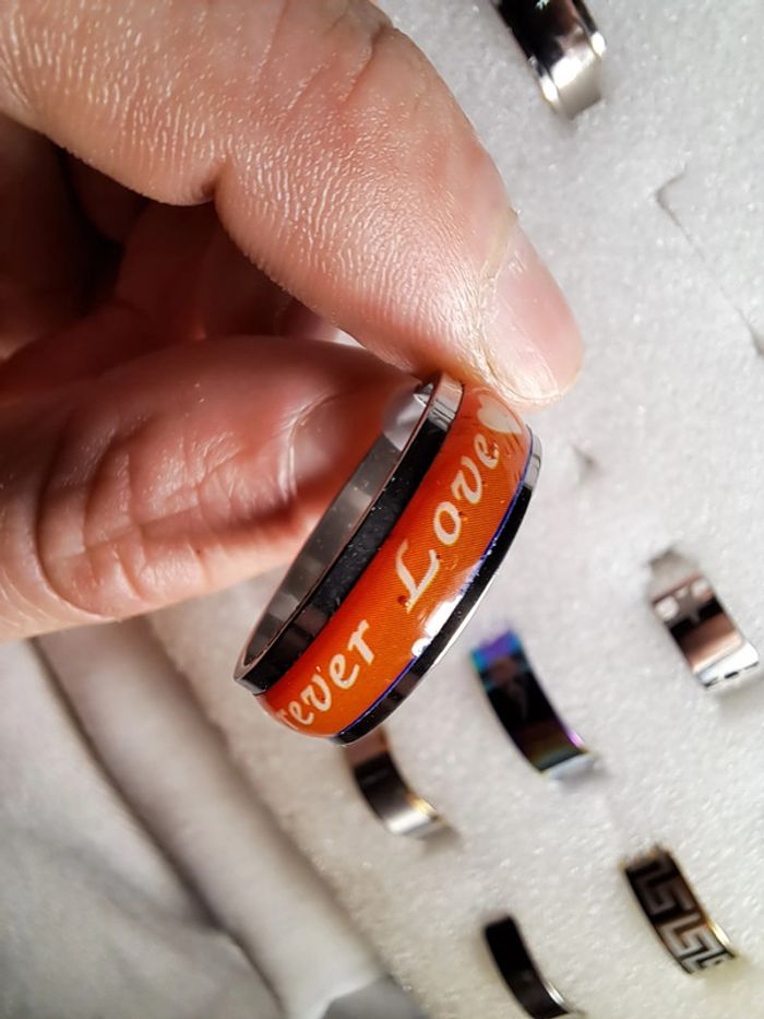 Bague acier inoxydable motifs