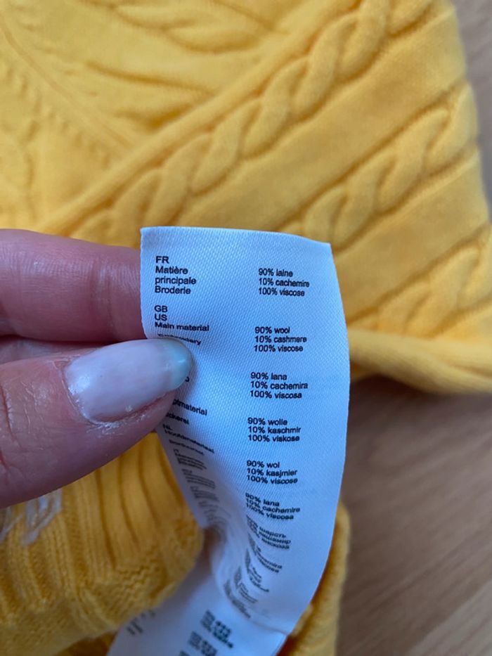 Pull Claudie pierlot en laine jaune mimosa - photo numéro 8