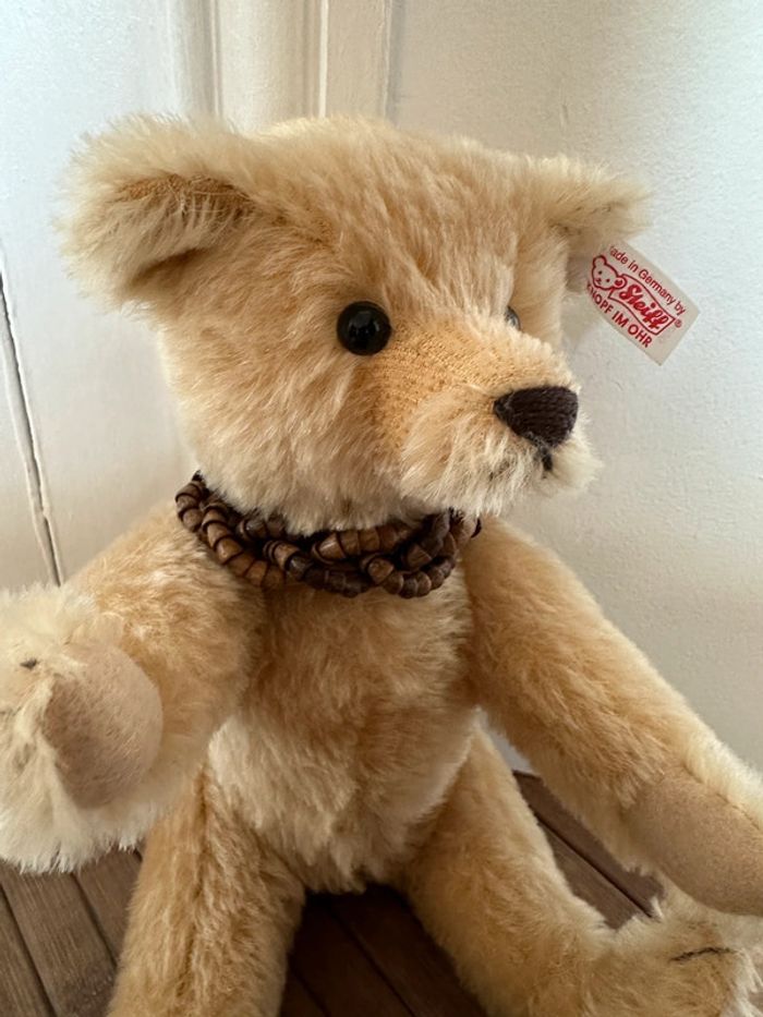 Ours ancien articulé Steiff peluche édition limitée numérotée rouge chiné beige 672200 28cm - photo numéro 2