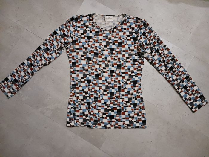 top manches longues carreaux imprimés Taille unique Camaieu - photo numéro 2