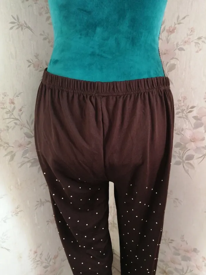 Legging marron avec strass doré / sans marque / (XL-XXL) - photo numéro 6