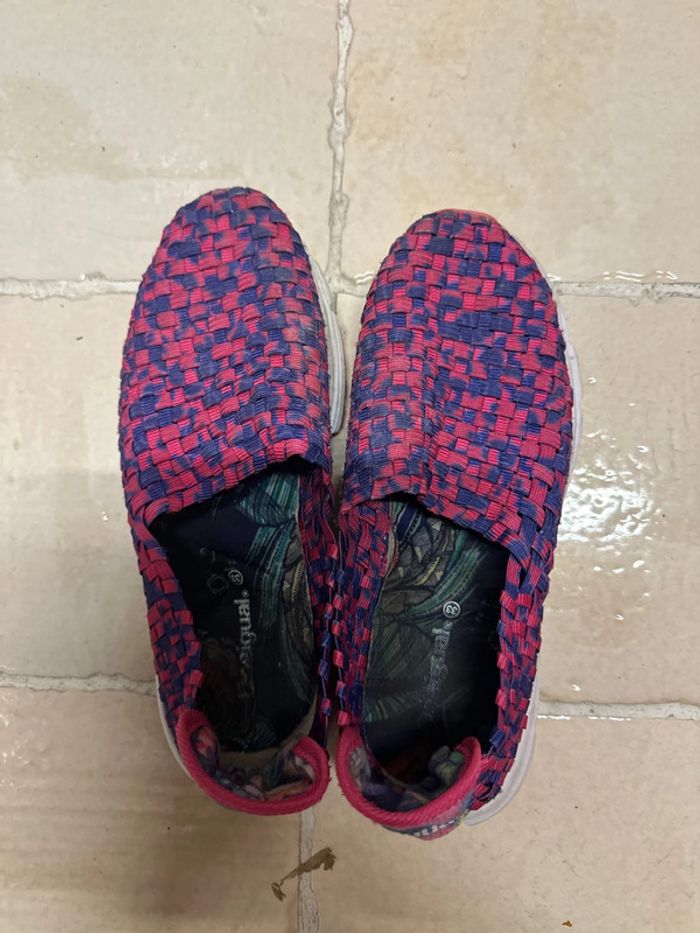 Baskets en toile élastiques violet desigual 33 - photo numéro 4