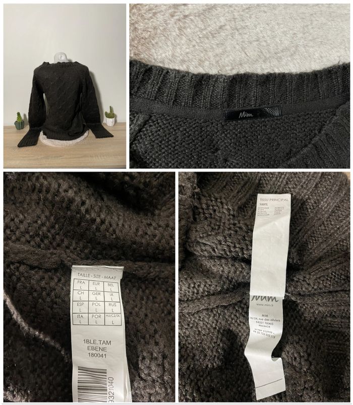 Pull marron uni Mim taille L - photo numéro 2
