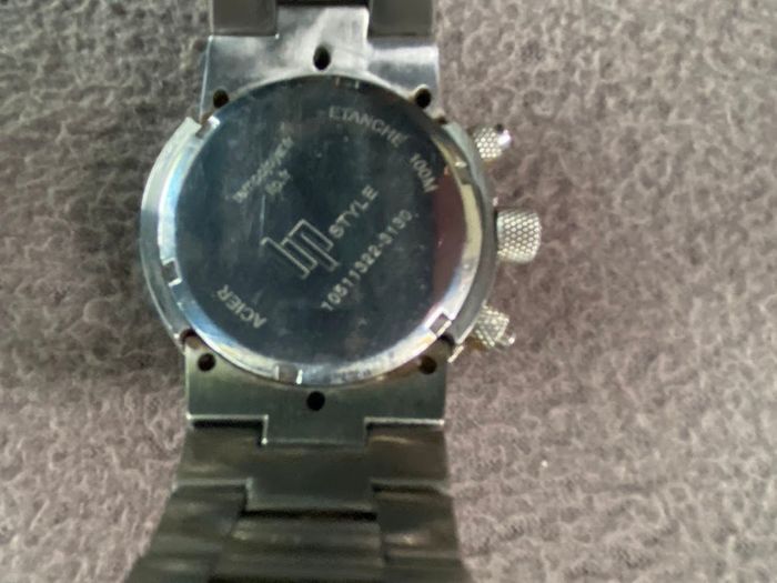 Montre homme acier effet argent étanche 100m - photo numéro 2