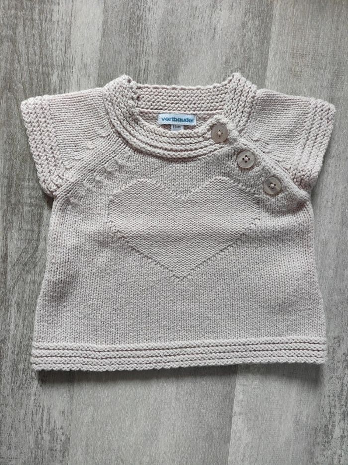 Pull tricot sans manches 18m - photo numéro 3