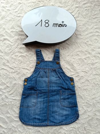 Robe style salopette jeans Fille 18 mois Tao