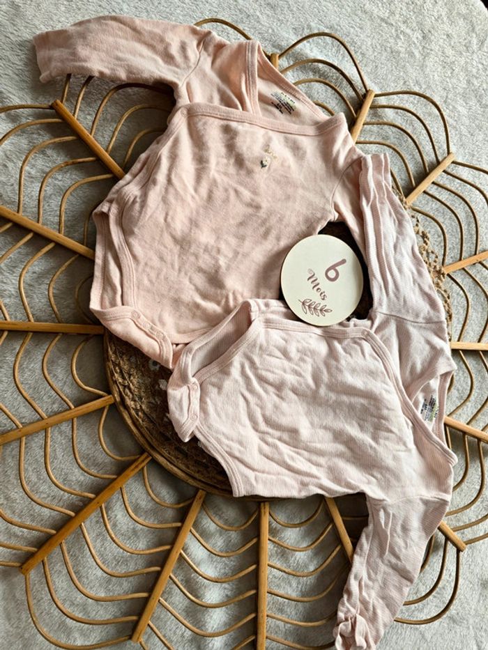 Lot de 2 body rose Kiabi