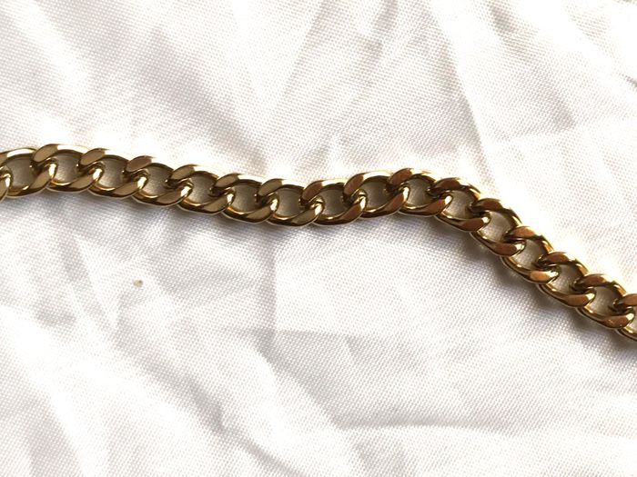 Collier Pendentif Cercles Anneaux Double Maillons Torsadés Chaîne Bijou Doré Fantaisie Hommes Femmes - photo numéro 4