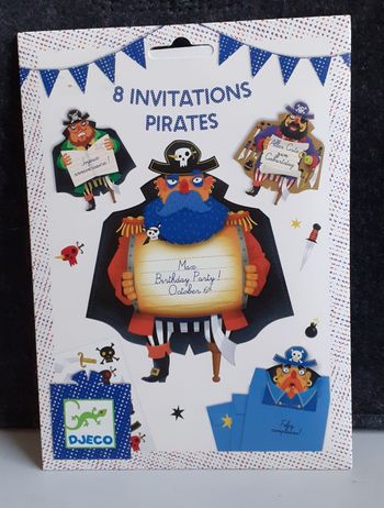 Set Cartes anniversaire pirates DJECO
