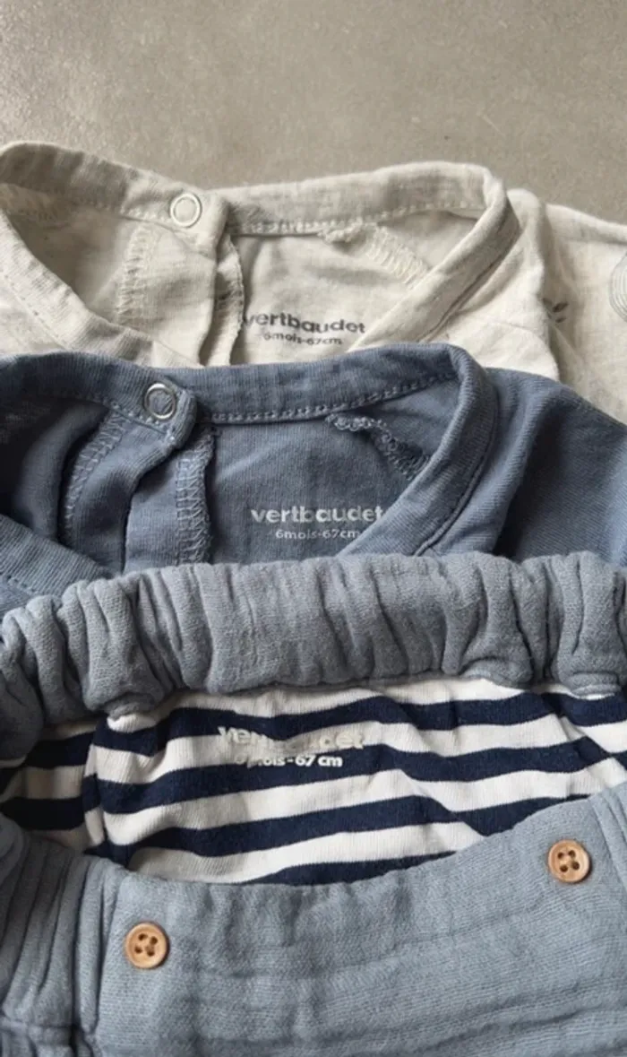Pantalon type Sarouel et 2 tee shirt Verbaudet 6 mois - photo numéro 5
