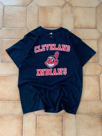 Tee shirt printed / imprimé vintage Cleveland Indians MLB baseball genuine merchandise