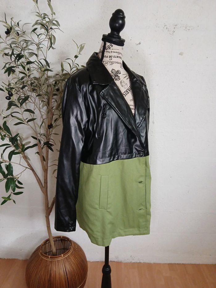 🖤💚 Veste noire & verte bi-matière – Taille 40/42 – Marque Awesta - photo numéro 3