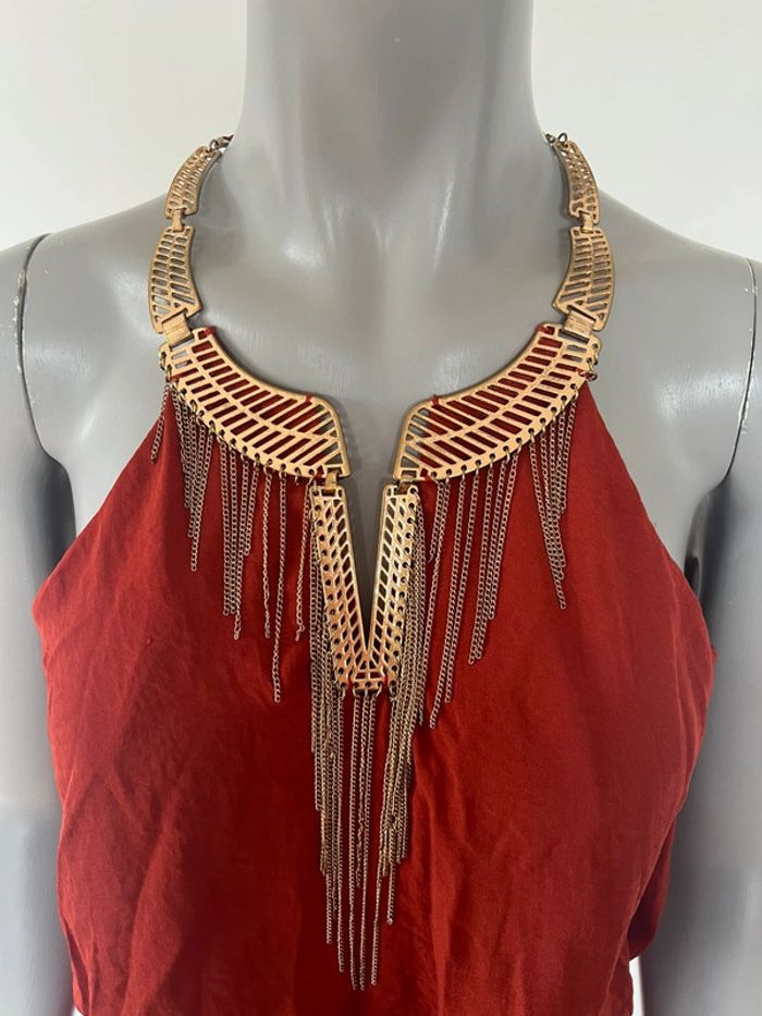 Robe élégante H&M – Terracotta/Rouille – Taille 36 - photo numéro 3