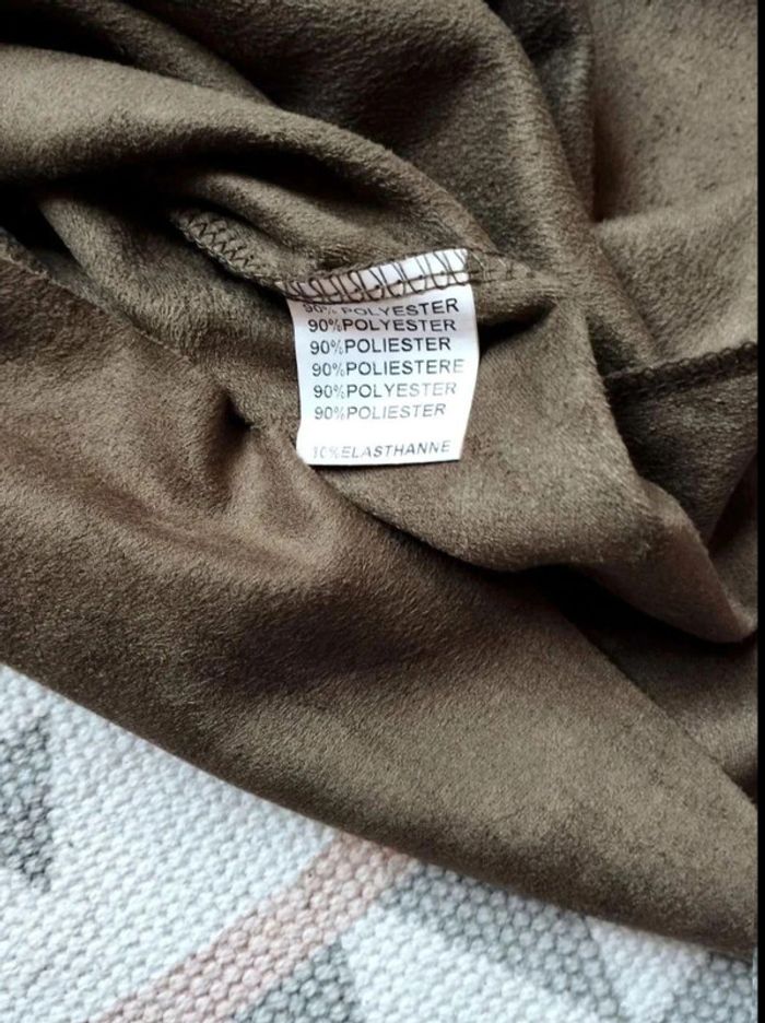 Robe moulante suédine - vert kaki - Only - Vintage S= XS actuel - Comme Neuve - photo numéro 7