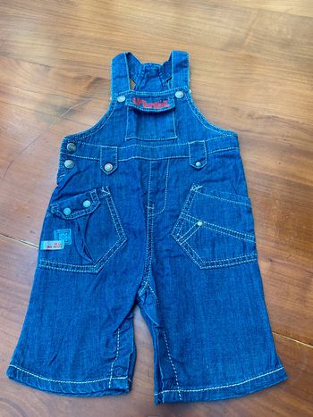 Salopette short jean LCDP 12 mois