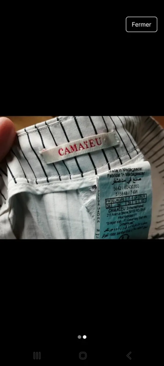 Pantalon 3/4 rayé Camaïeu T34 - photo numéro 3