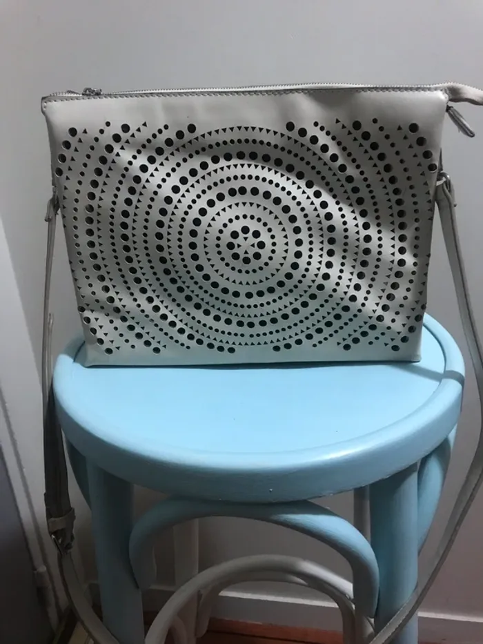 Sac à main cuir blanc cassé