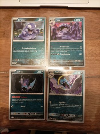 Lot de 4 cartes Pokemon 151 Tadmorv Grotadmorv Nosferapti Nosferalto Reverse