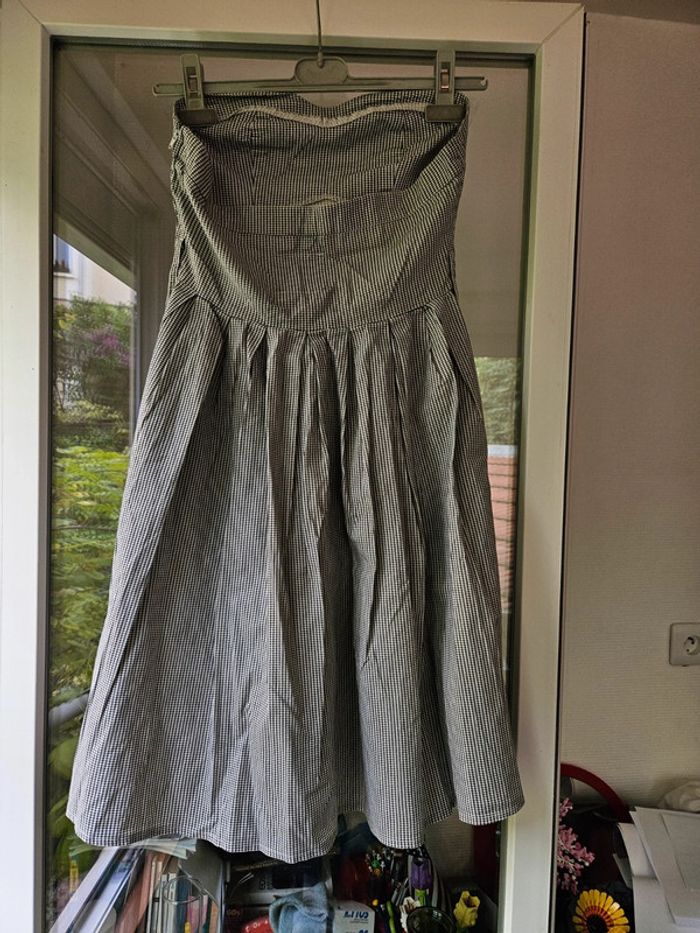 Robe bustier à carreaux noir et blanc vintage jennyfer taille 36 - photo numéro 2