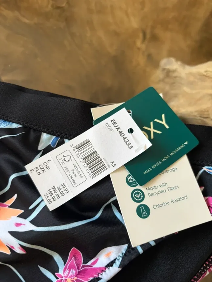 Bas de maillot de bain Roxy noir fleurs - photo numéro 4