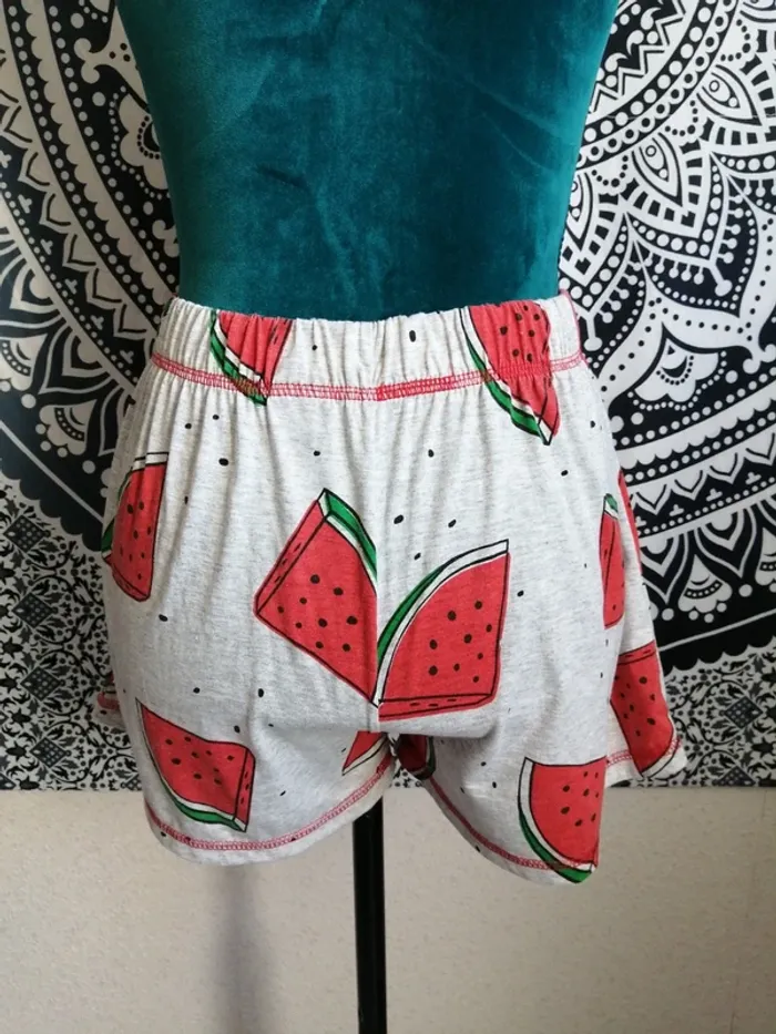Ensemble de pyjama débardeur et short gris à motifs pastèque / little with you / (S-M) - photo numéro 7