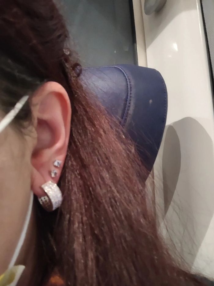 Boucles d'oreilles en argent recto verso strass blanc ou noir - photo numéro 12