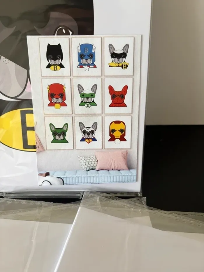 Affiches “Bulldogs Super-Héros” pour chambre enfant - photo numéro 2