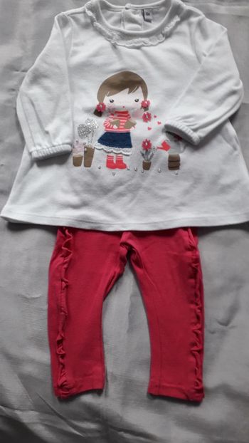 Ensemble 6 mois fuschia et blanc