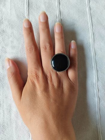 bague ajustable en acier inoxydable argenté