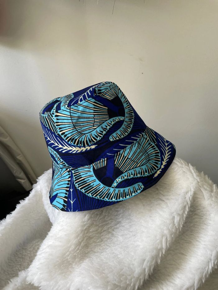 Bob réversible wax bleu et turquoise - photo numéro 2