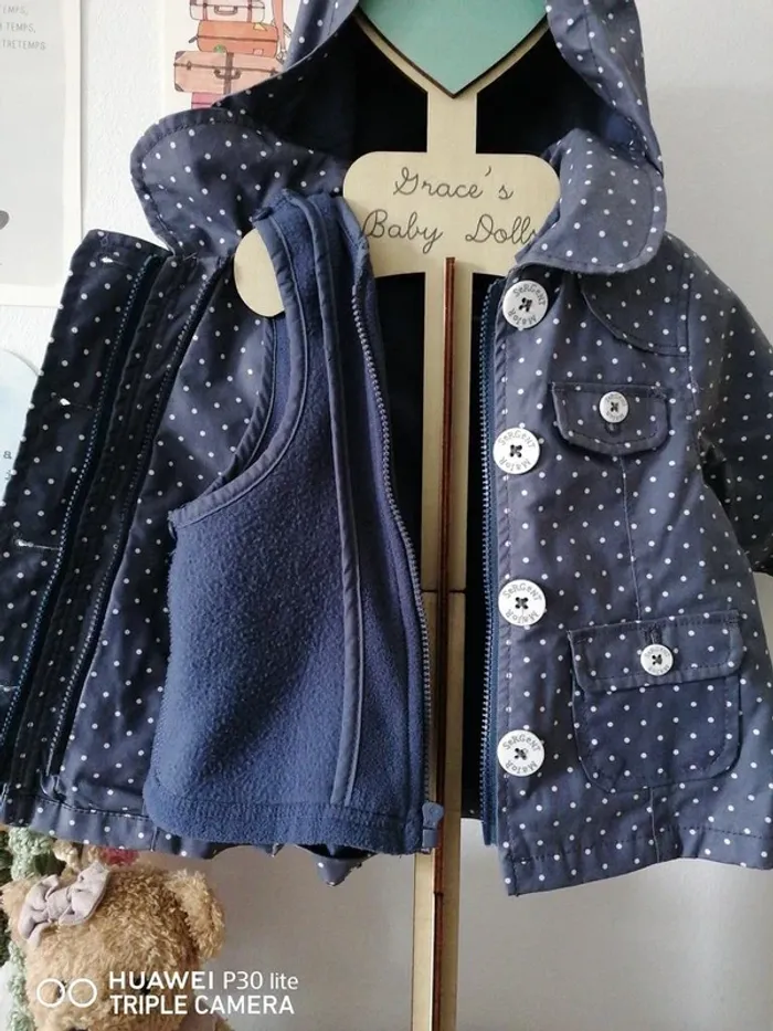 Veste polaire Sergent Major – 6-9 mois – Bleu clair - photo numéro 2