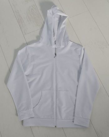 Sweat zippé à capuche blanc