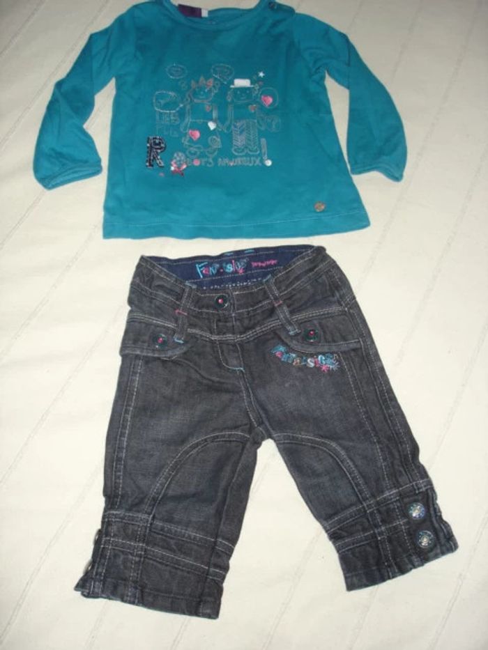 Ensemble tee shirt et jean Segent Major 24 mois