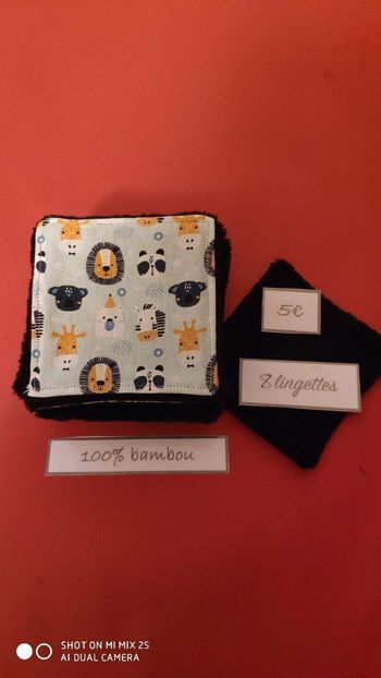 8 lingettes lavables, neuf..