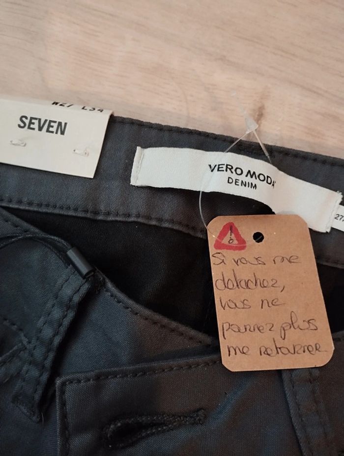 Pantalon gris foncé Seven Vero Moda taille 27/34 - photo numéro 9
