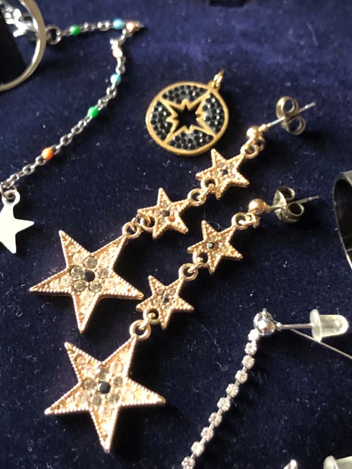 Gros lot bijoux étoile argent et acier - photo numéro 2