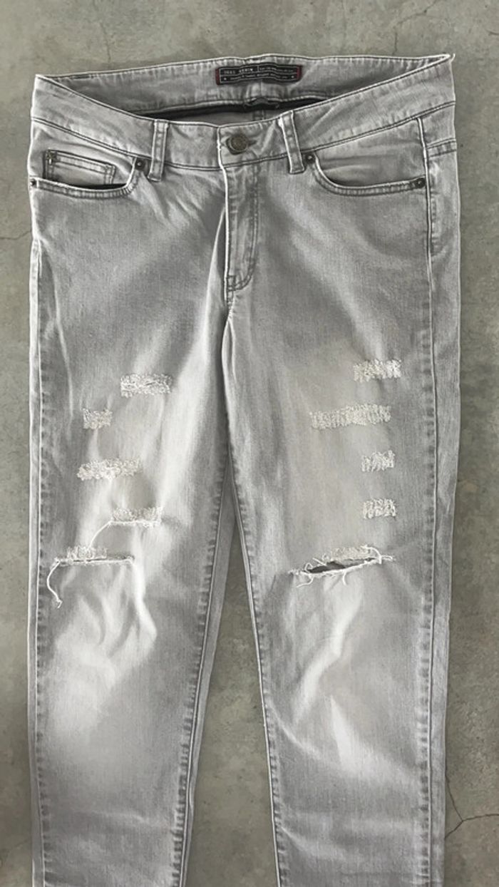 Jean skinny gris troué Ikks M - photo numéro 3