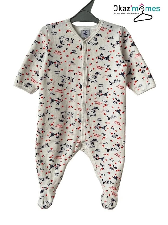 Pyjama / dors-bien "Paris je t'aime" - Petit Bateau 6 mois (67cm) - photo numéro 2