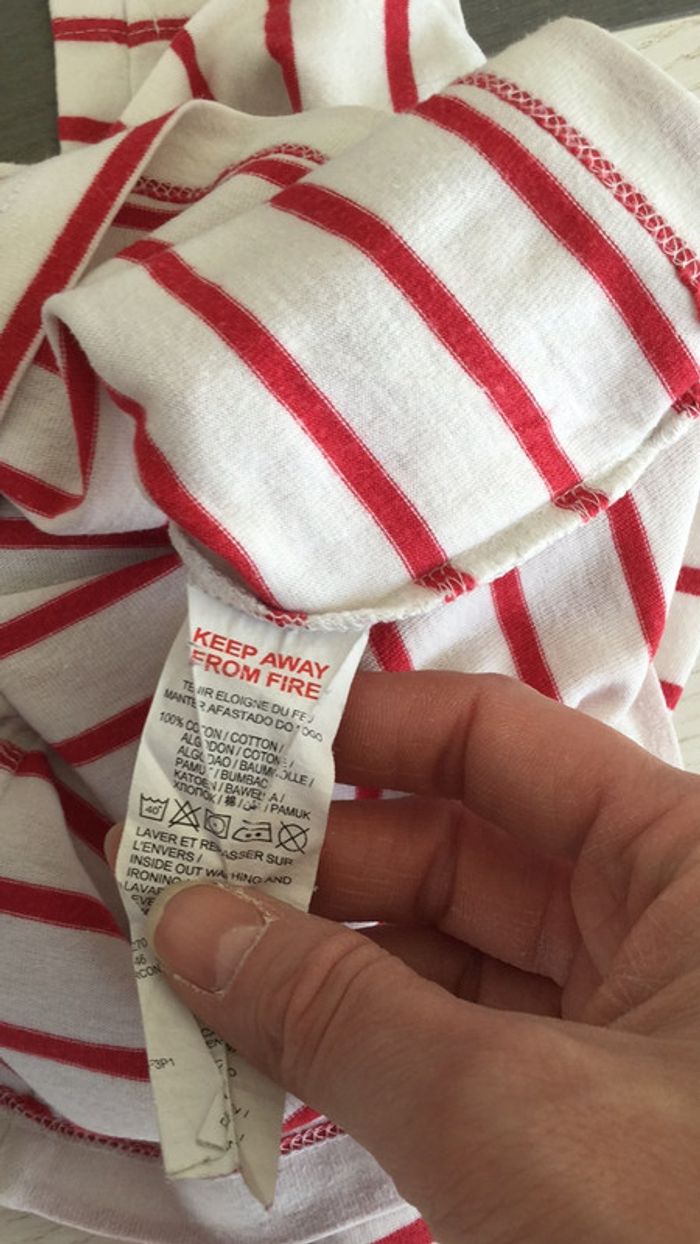 Tee-shirts Ml marinière blanc rouge Paris 8 ans NKY - photo numéro 6