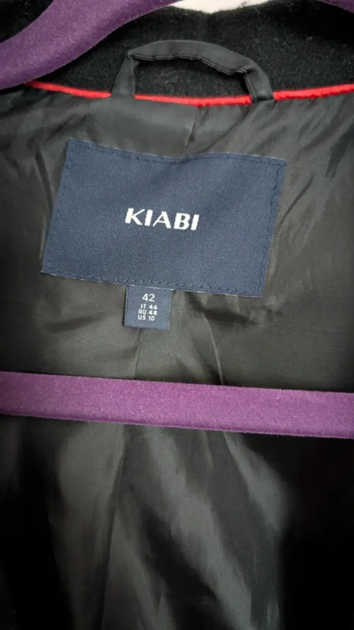 Manteau noir fleurs brodées - photo numéro 2